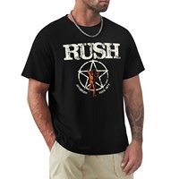 Rush Rock Band American Tour 1977 Tour T-Shirt tops Aesthetic clothing tshirts for men