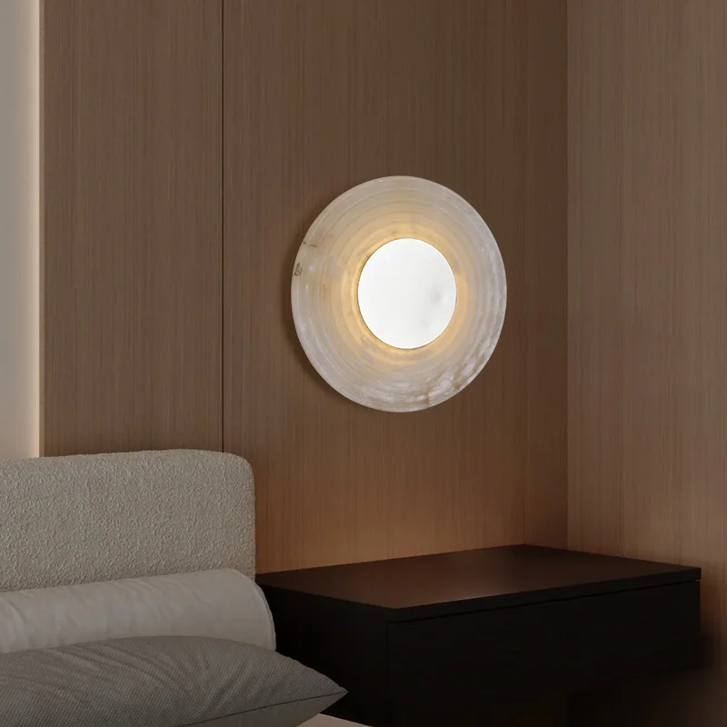 

Japanese Wabi Sabi Living Room Background Wall Lamp Corridor Designer Original Art Decor Bedroom Bedside LED Wall Sconce Fixture