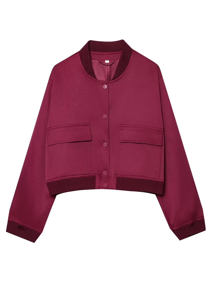 

European style new women's fashion versatile temperament solid color single-breasted long-sleeved loose jacket