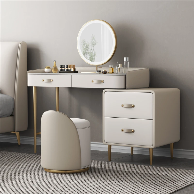 

Комод из каменной плиты для итальянской спальни, современный столик для макияжа, шкаф для хранения из цельного дерева для маленькой квартиры, подходит для внутреннего использования