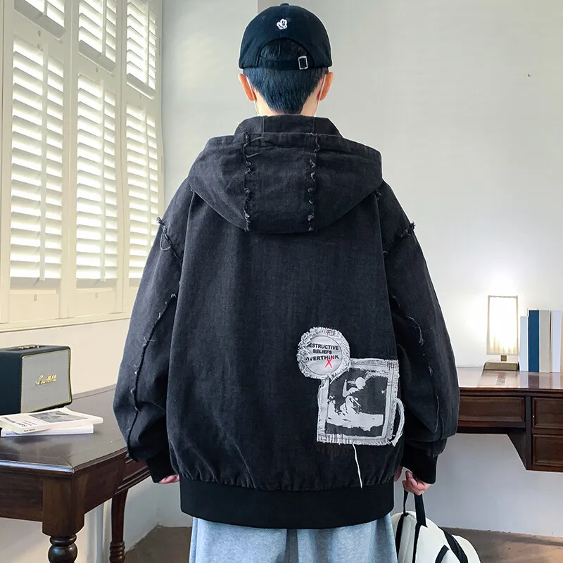 Celebrity style 2025 spring high-quality fashion trend printed denim jacket jacket