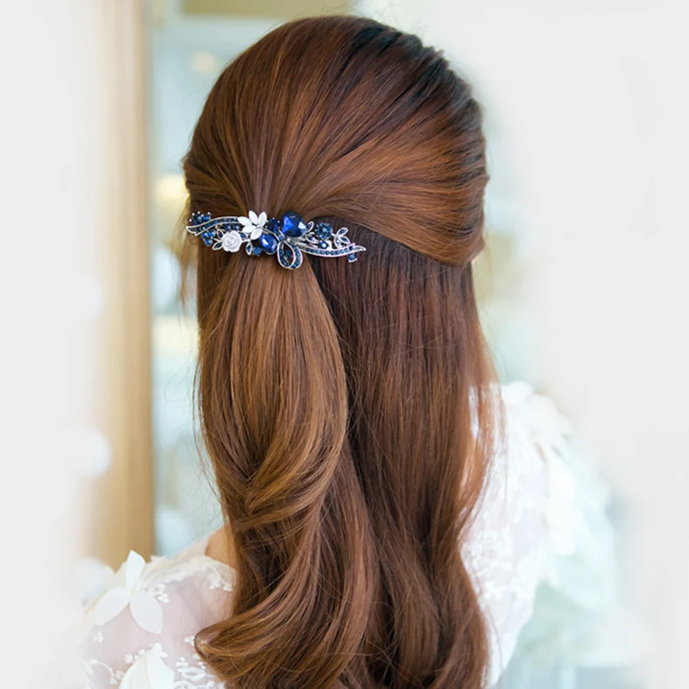 

4pcs Vintage Hairpin Retro Spring Rhinestone Flower Hair Clip Bobby Set For Women Girls Party Wedding Celebration Stylish