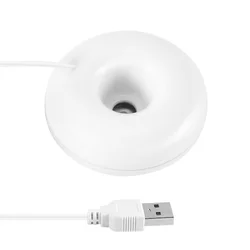 Humidificador de donut blanco, mini humidificador portátil de escritorio de oficina, purificador de aire creativo blanco