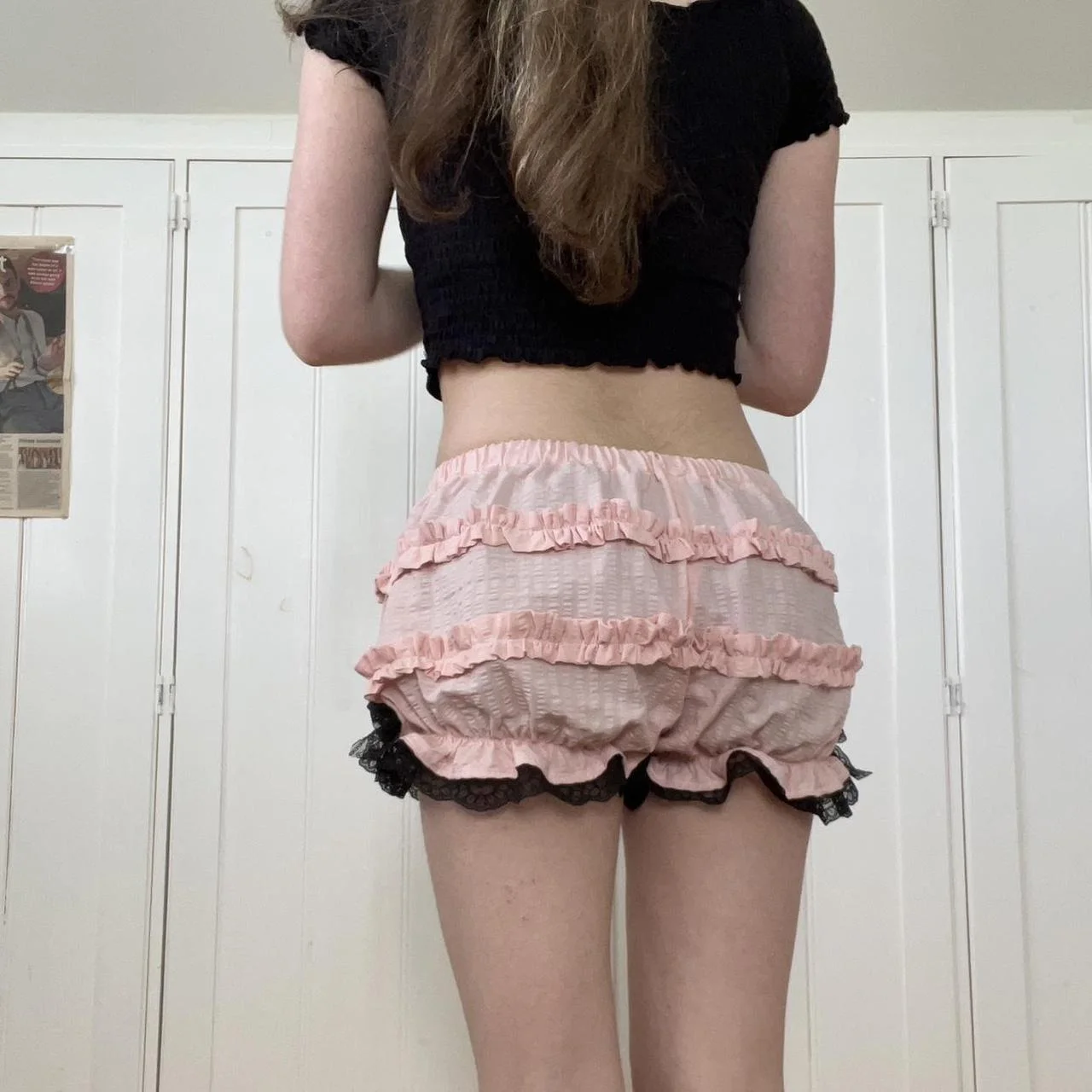 Pantaloncini da donna estivi con volant in pizzo Pantaloncini a strati Pantaloni da zucca vittoriani Mutandine Pantaloncini da bottino Pantaloncini di sicurezza