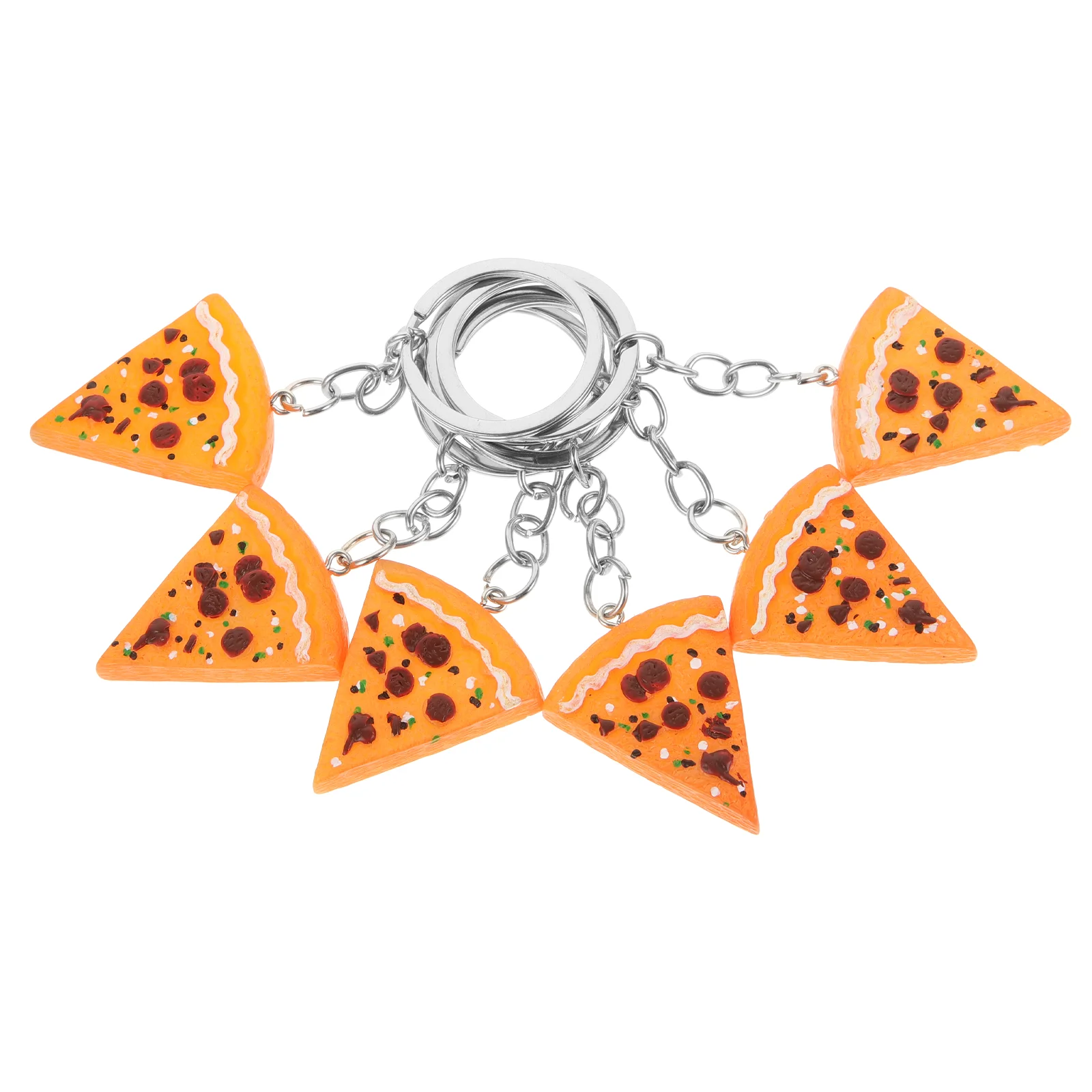 6 Pcs Pizza Party Key Ring Resin Chain Food Keychain Erasable Whiteboards for Children