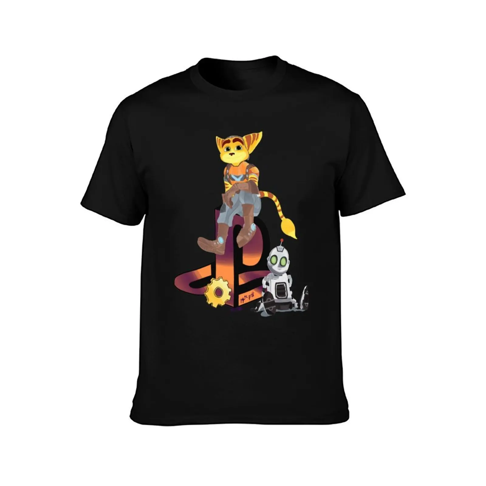 Ratchet And Clank Rift Apart T-Shirt, Summer Casual Cotton Tee, Oversized Streetwear Tops, Vintage Graphic Print, 100% Cotton