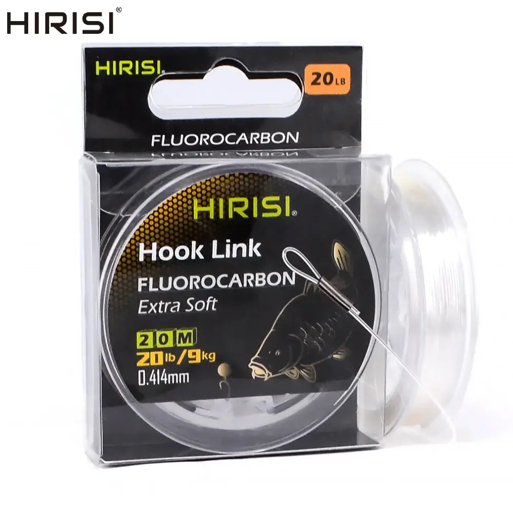 Hirisi 20m karpia Super sztywna linka fluorowęglowodorowa dla karpia Chod Rig 15lb 20lb 27lb 32lb bezbarwna