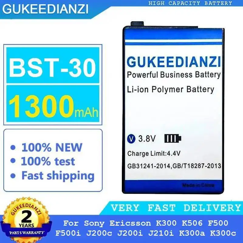 

Mobile Phone Battery 1300mAh For Sony Ericsson K300 K506 F500 F500i J200c J200i J210i K300a K300c Premium Replacement Bst-30