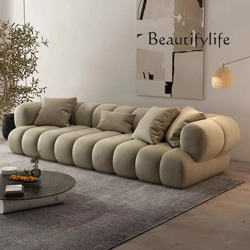 

Living room sofa wind Italian minimalist straight row caterpillar fabric sofa large apartment furniture bedroom sofa
