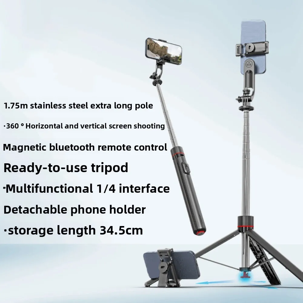 Auto Open Telescopic Selfie Stick Tripod Portable Bluetooth Selfie Stick Handheld Extendable Selfie Stick Stand