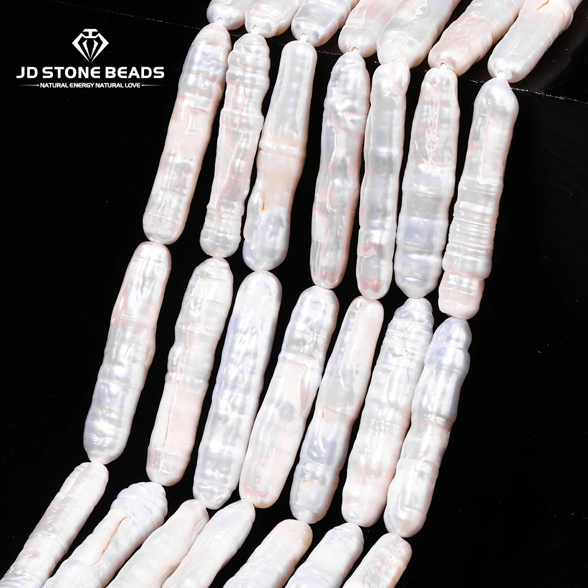 Natural Freshwater Pearl Beaded Long Strip Loose Spacer Beads for Jewelry Making Diy Bracelet Necklace Accessories 16 Pcs