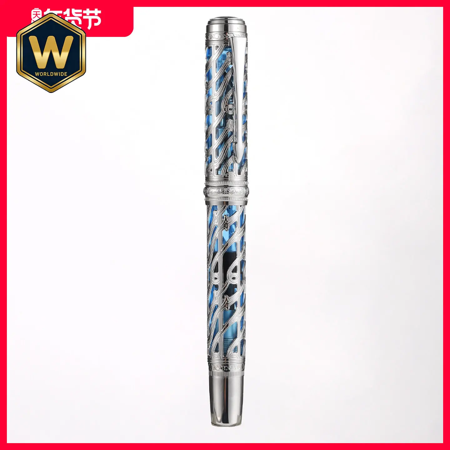 For Premium Exquisite Hard-Tip Calligraphy A6 Hollow Transparent Piston Pen