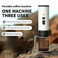 Electric Portable Espresso Coffee Maker for Home/ Car/ Camping, 3-in-1 Type-C Charge Capsule Powder Travel Coffee Making Machine