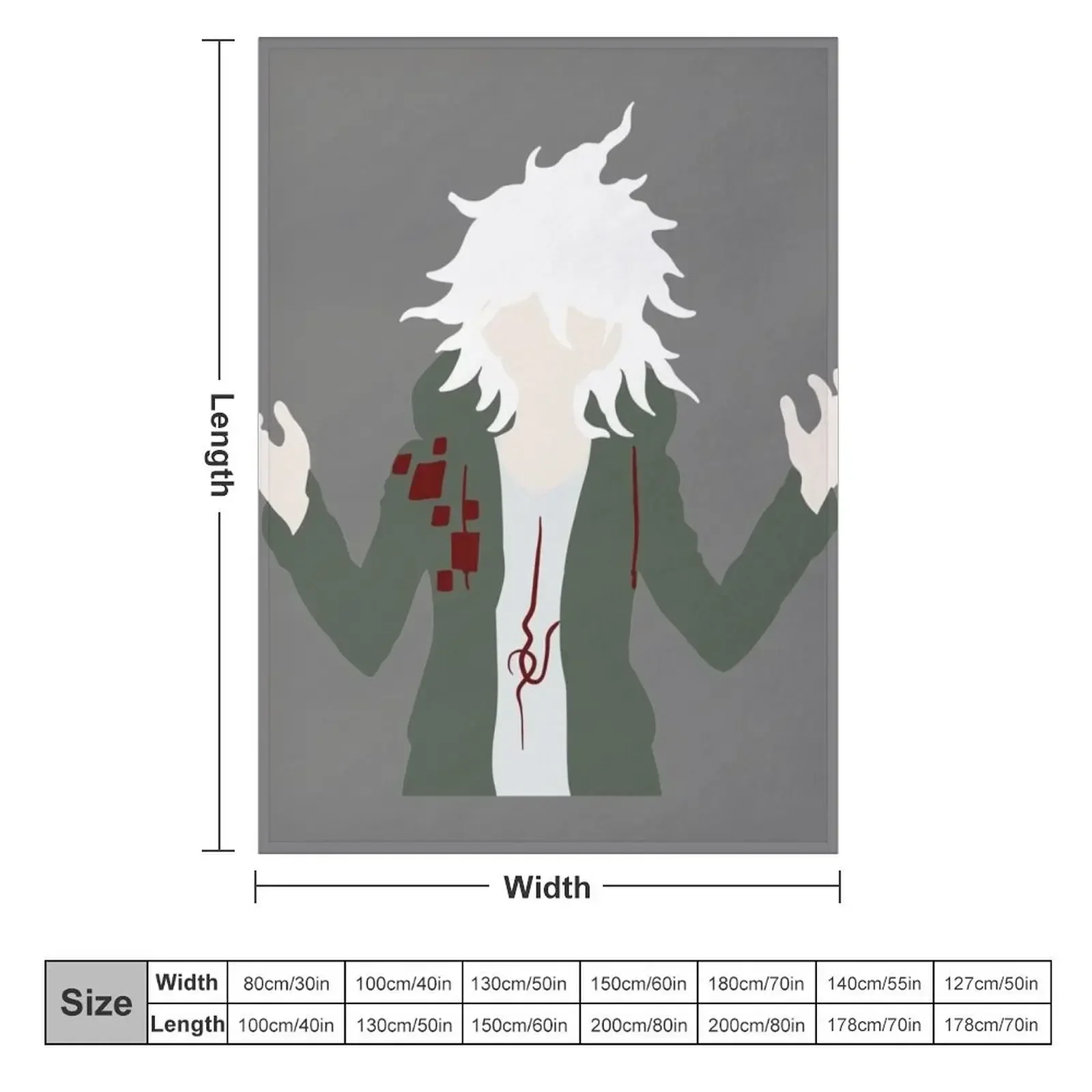 Minimalistic Nagito Komaeda Throw Blanket Quilt valentine gift ideas Sofas Travel Blankets