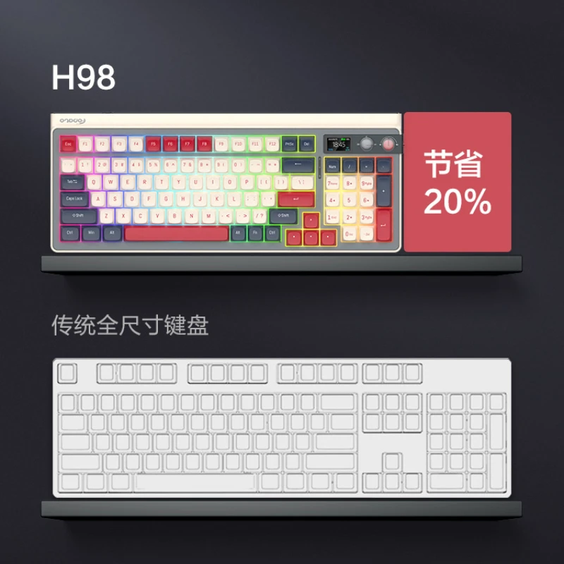 Fopato H98 Mechanical Keyboard Wireless Bluetooth 3-Mode Gasket Structure Hot Swap RGB Light Office PC Game Mechanical Keyboard