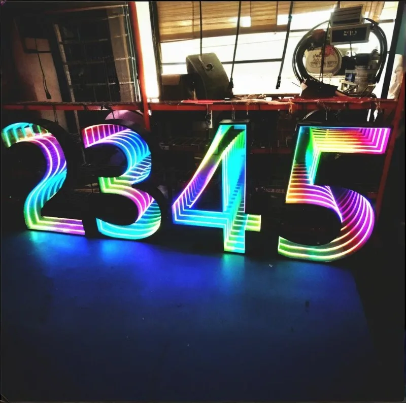 

Custom sign lights hexagonal rectangular style home office hospital decoration AC power supply