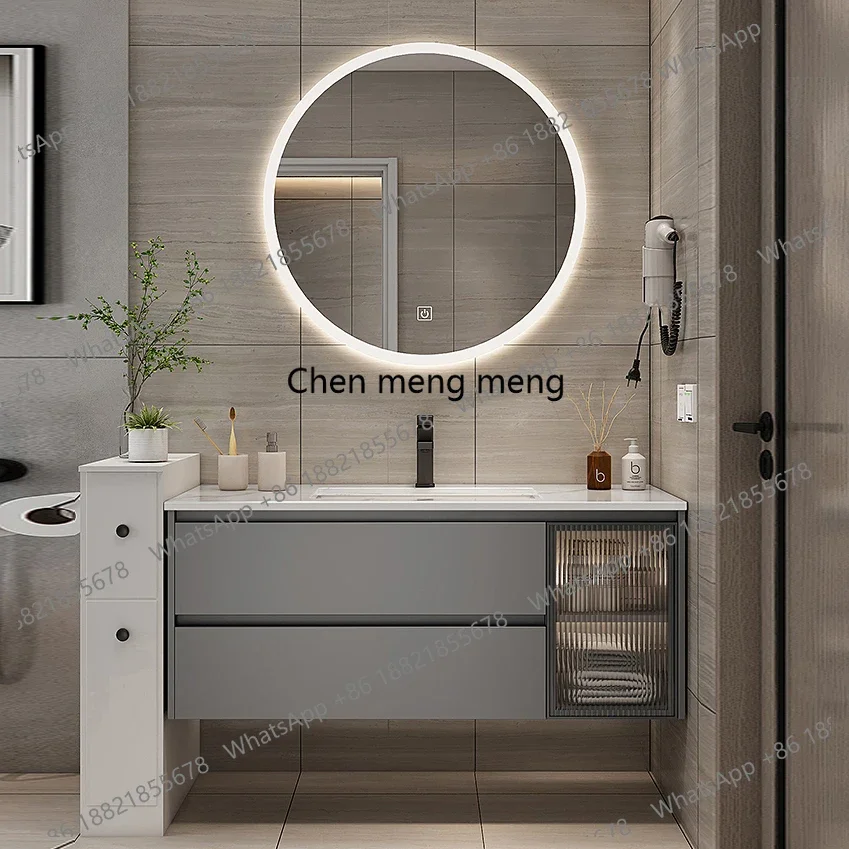 YL Marble Smart Bathroom Vanity Cabinet With Sink And Mirror Looking Combination One Hand Wash Basin Washbasin Toilet Round Mi