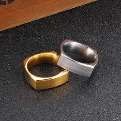 Simple frosted ring ins wind fashion plain face boxy stainless steel men's brushed ring