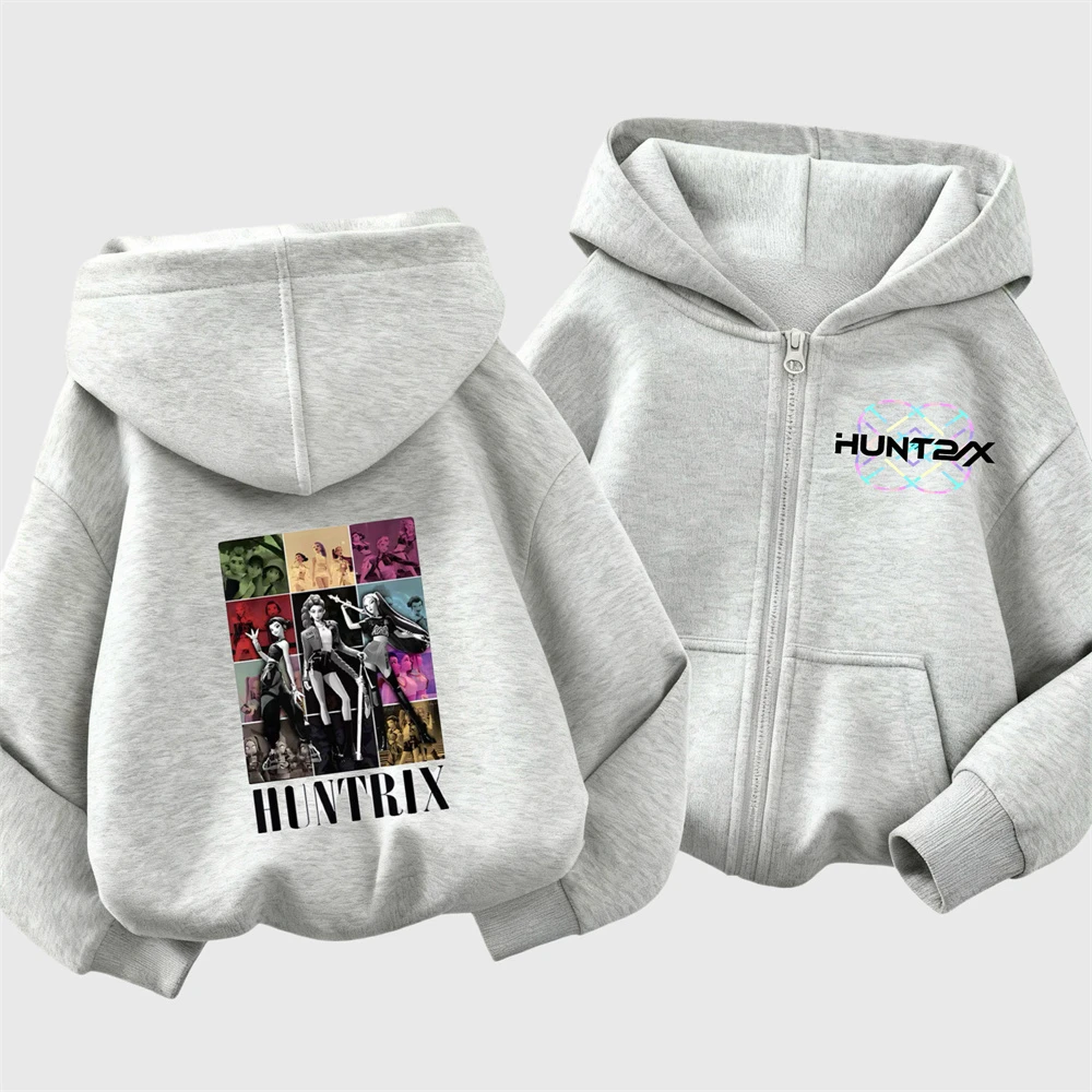 موضة هوديس الفتيات الطفل الخريف ملابس خارجية Huntrix مطبوعة مقنعين القمم سترة طفل جديد فضفاض عصري بلوزات معاطف