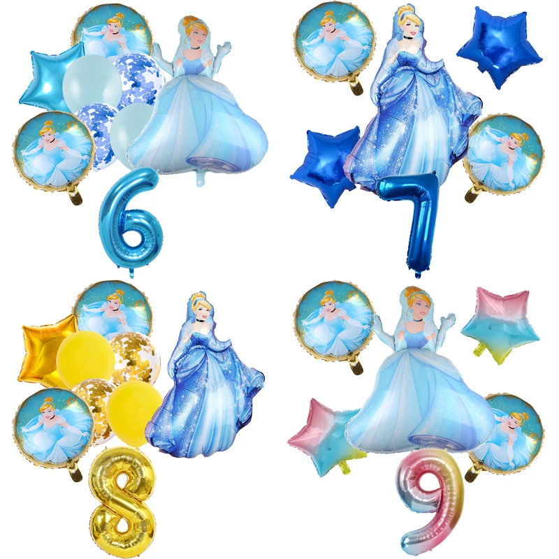 

Cinderella Fairy Tale Princess Theme Birthday Party Decoration Number Aluminum Foil Balloon Baby Shower Photography Pprops Gift