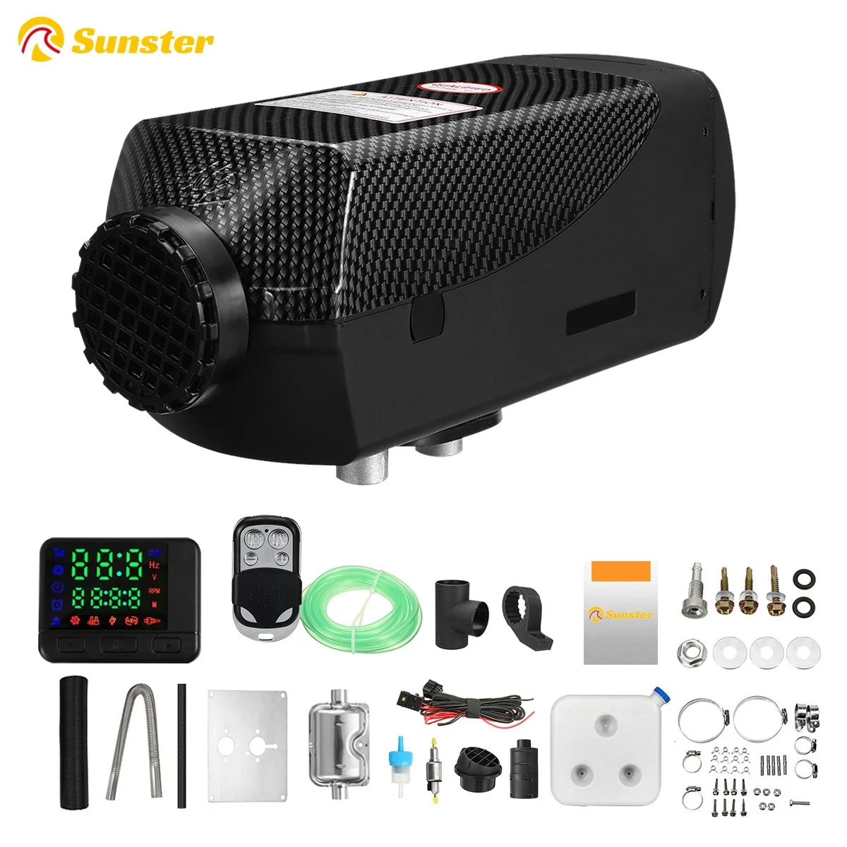 8KW 12V Car Parking Diesel Air Heater 10L Tank LCD Screen & Remote Control Rapid Heating and Low Noise for RV Trailer Camper Van