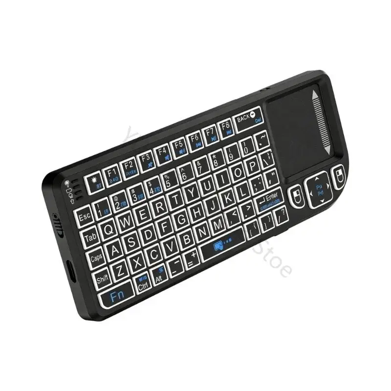 96BA Portable Wireless Keyboard with Touch Panel, 5.0, USB Receiver, Lit Keypad and Red Guide Light for Presentations, Lessons