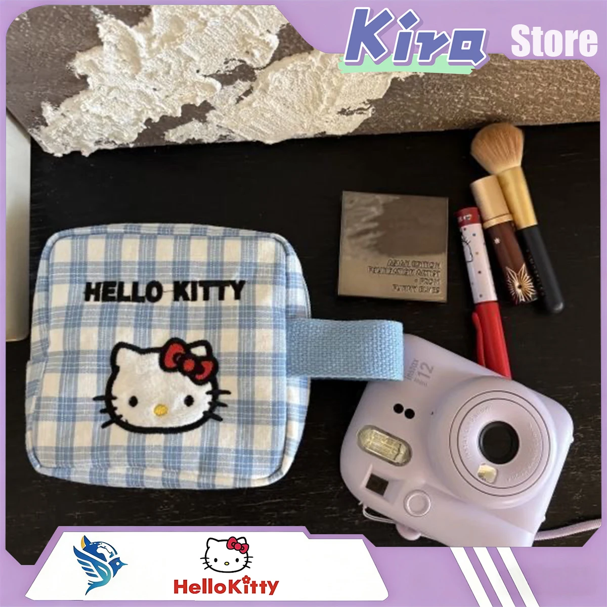 

Новая косметичка HELLO KITTY Bluegate Kitty, портативная сумка-куб для хранения Polaroid, вместительная портативная сумка для хранения, кошелек для монет для девочек