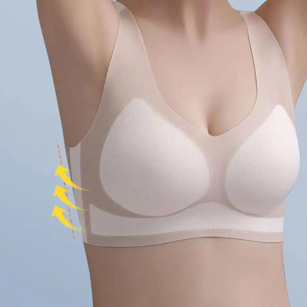 Bralette confortevole Bralette di seta di ghiaccio senza cuciture per le donne Ultra sottile Push Up Beauty Back Underwear reggiseni per il tempo