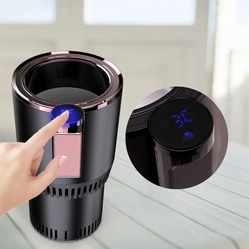 1pc Car Smart Hot And Cold Cup Drinks Holders Digital Temperature Display Drink Cup Warmer Cooler For Home Office