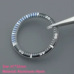 41*32mm Aluminum Resin Watch Bezel Insert Fit Samurai Black Series PROSPEX SRPB55K1 Watch Case For Men's Watch Repair Parts