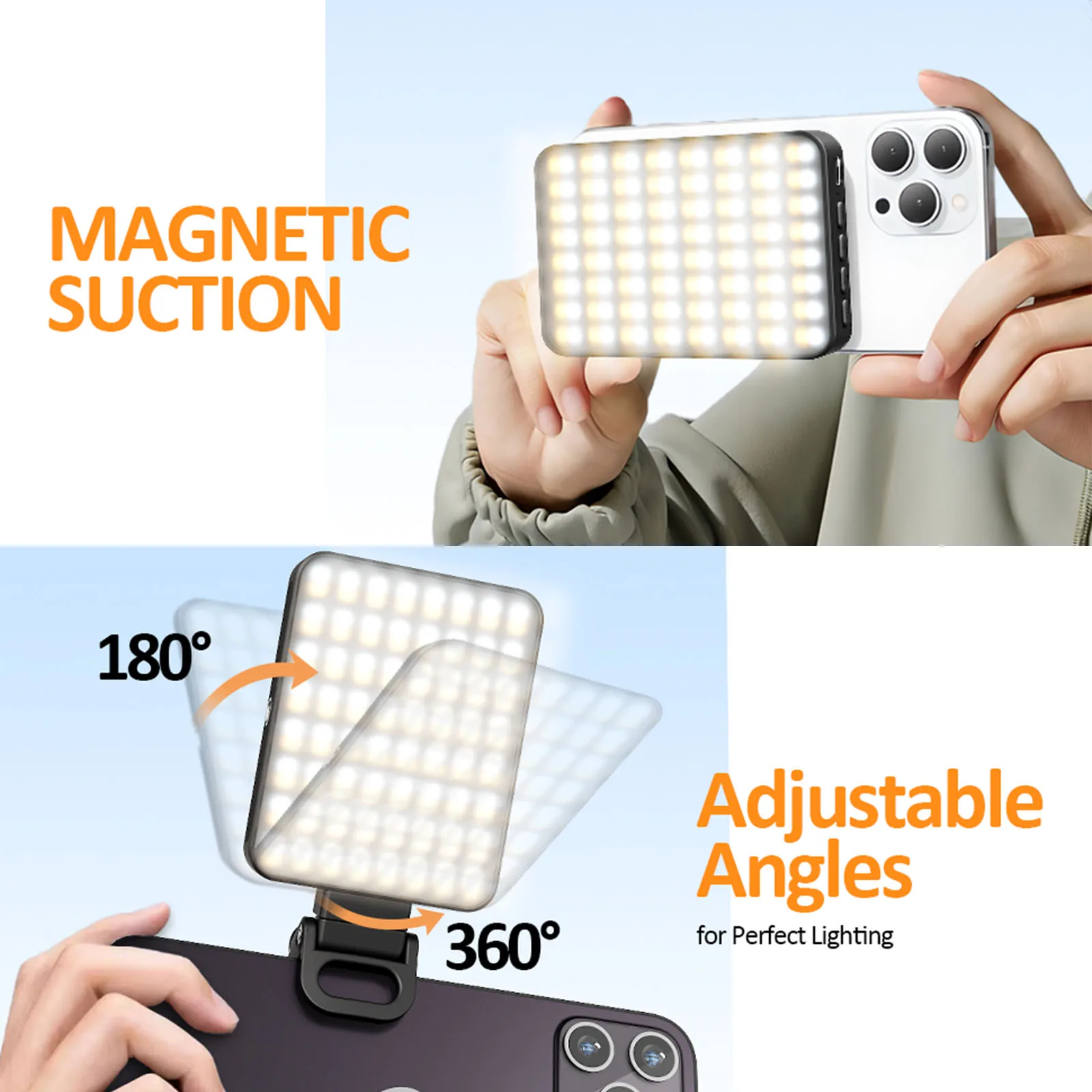 Luz LED magnética para Selfie, luz giratoria de 360 ° para vídeo, portátil, Magsafe, para Notebook, teléfono, 15, 14, 13, 12, cámara, 3000K-6500K