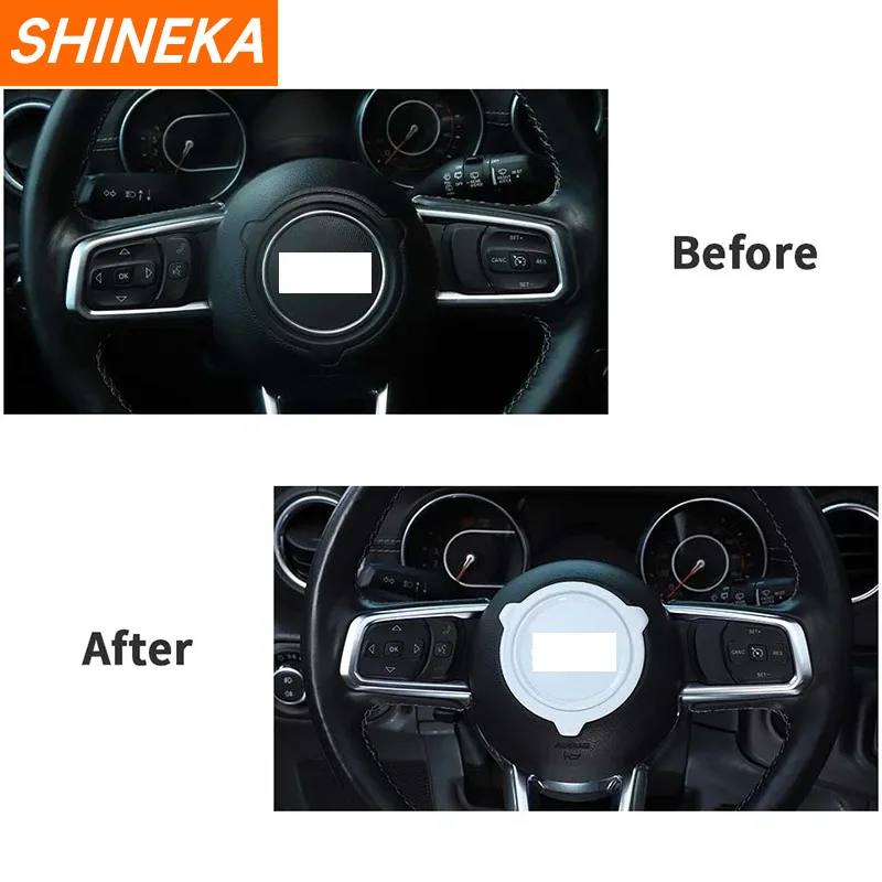 Steering Wheel Center Decoration Cover for Jeep Wrangler JL Gladiator JT 2018 2019 2020 2021 2022 2023 Up Interior Accessories