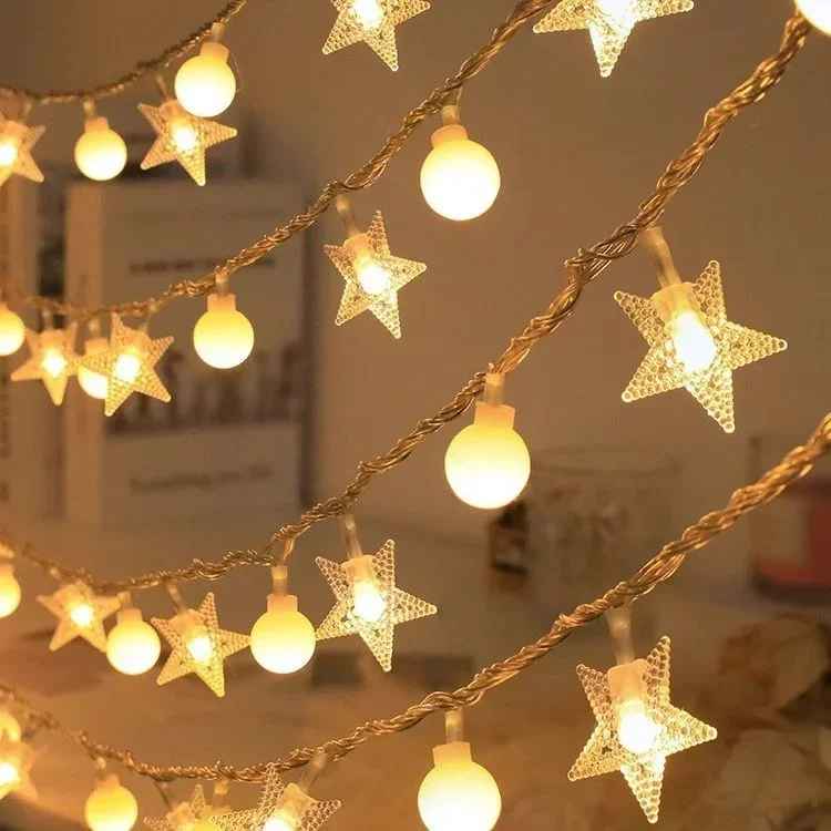 Snowflake LED String Light, Star Crystal Bulbo, Fairy Light, Guirlanda, Ano Novo, Decoração De Árvore De Natal, Ornamento, Presentes De Natal