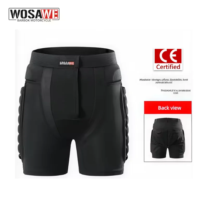 WOSAWE Men Motorcycle Shorts Snowboard Sports Hip Butt Padded Short Pant Hockey MTB Bike Motocross Ski Shorts