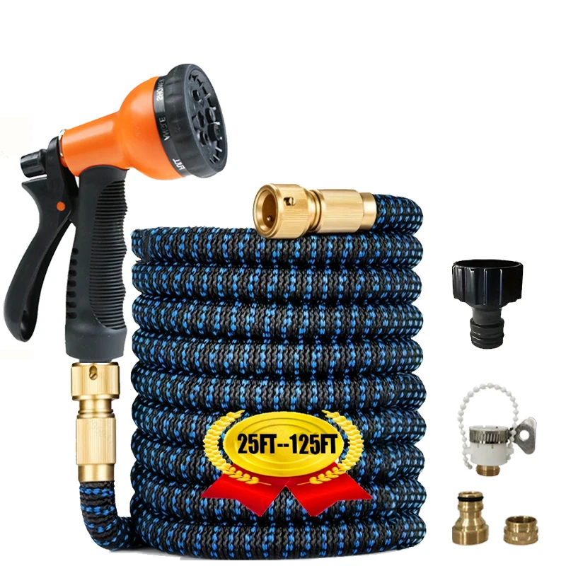 New Expandable Magic Hose 8-in-1 Water Spraying Functions High Pressure Car Wash Water Gun for Home Garden Watering