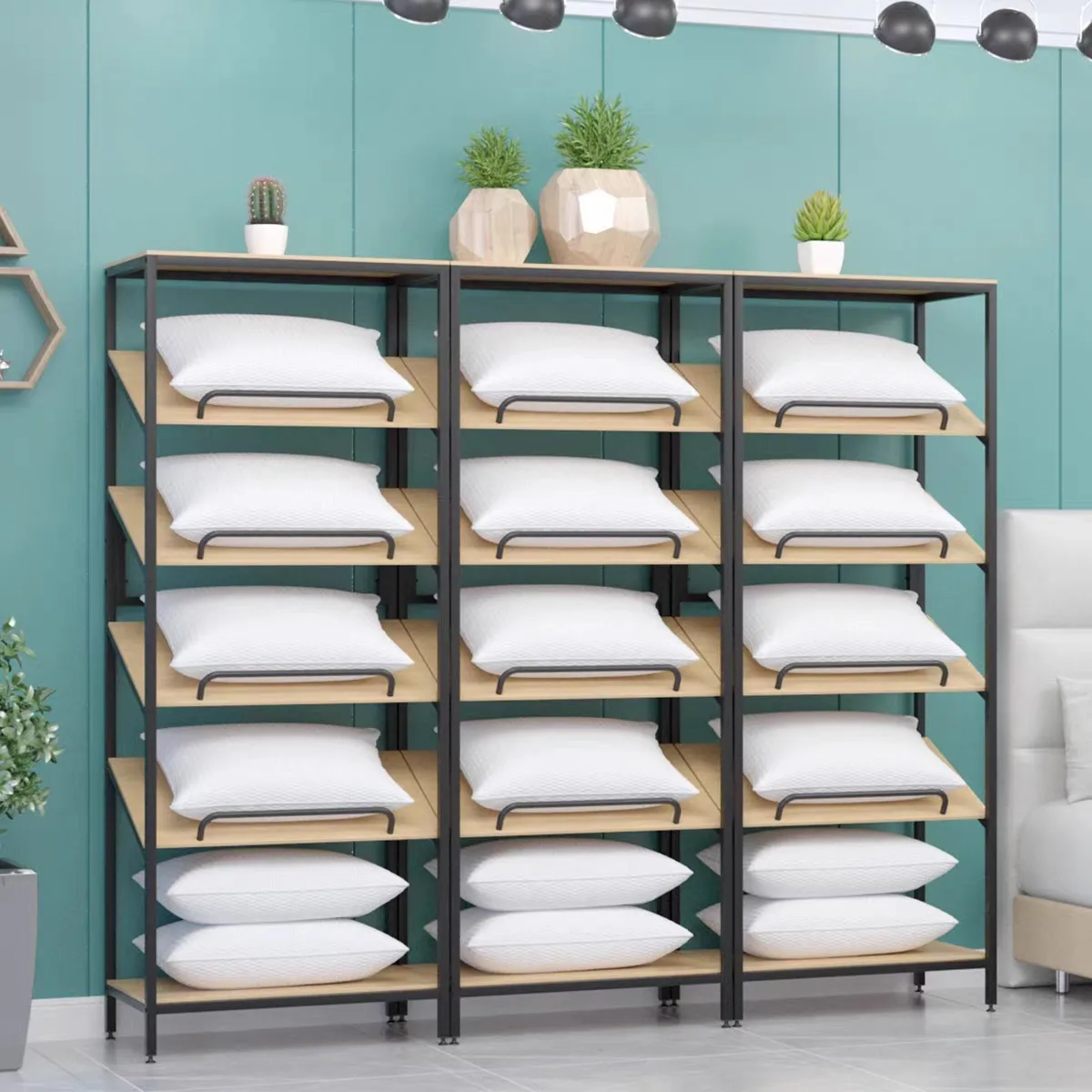 

Home Textile Store Shelf Pillow Display Shelf Pillow Display Cabinet Latex Pillow Bedding Plush Toy Exhibition Shelf