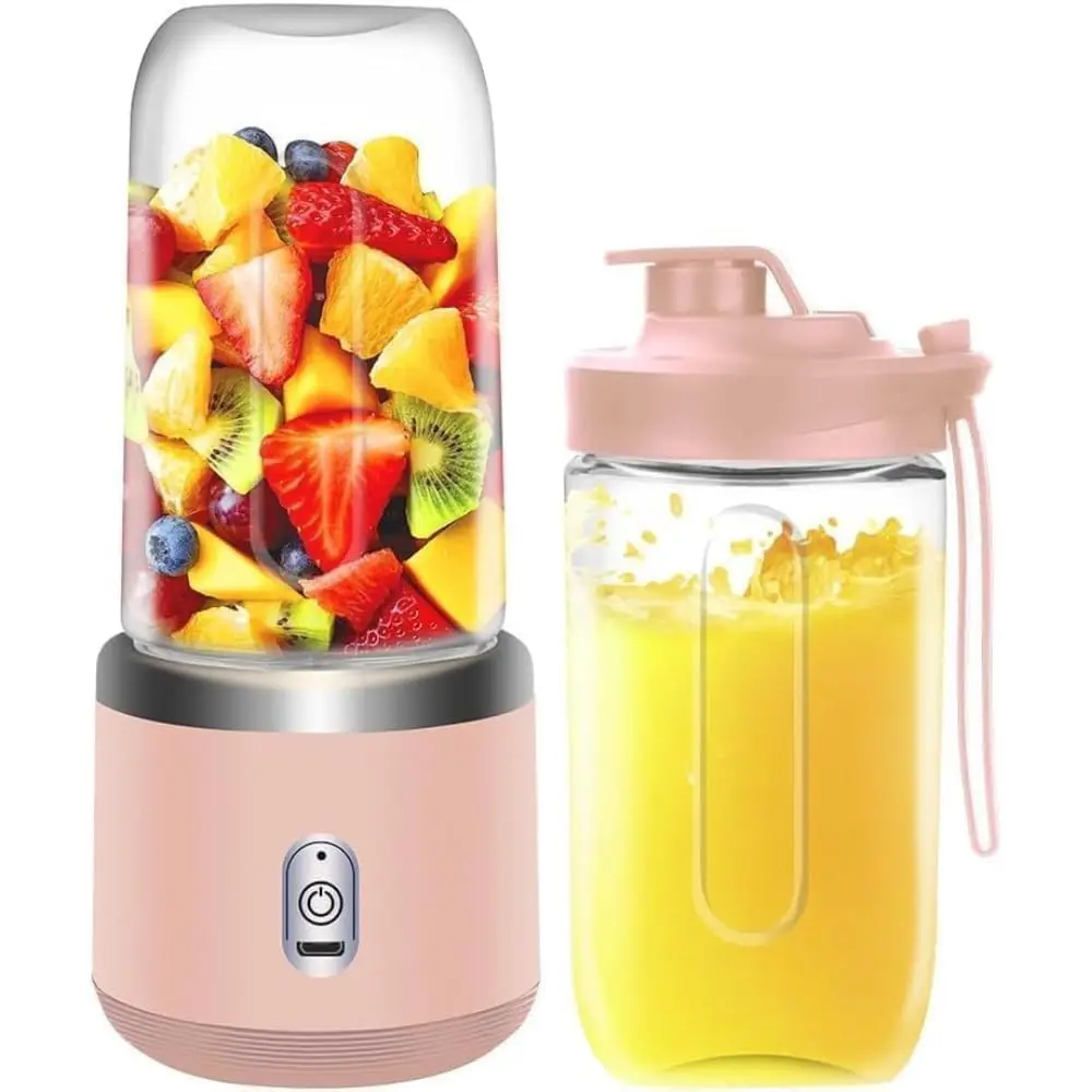 

Personal Blender for Shakes Smoothies, 400ml Portable 2 Cups with Lids High-Speed Mixer for Juices Kitchen tools Baby Food