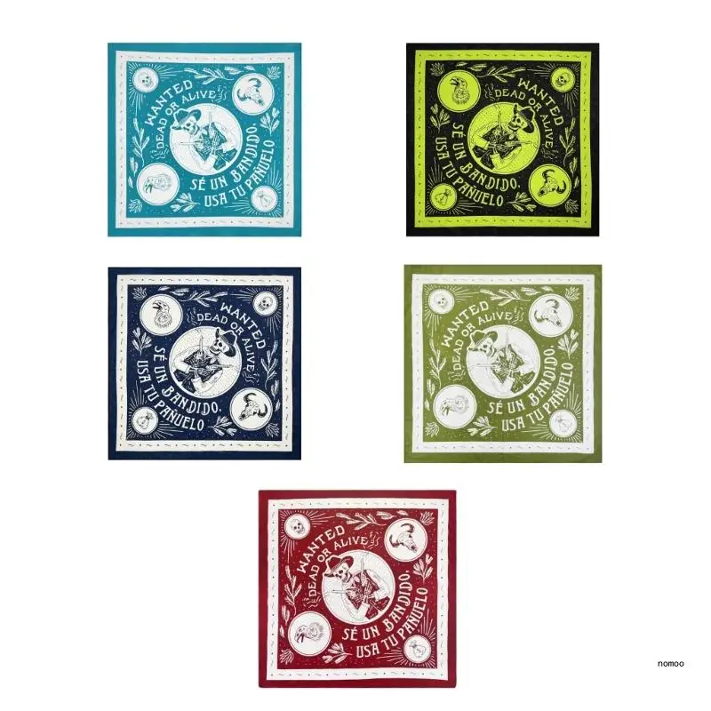 Western Headscarf Hiphop Skull Print Kerchief for Teen Street Dance Performances