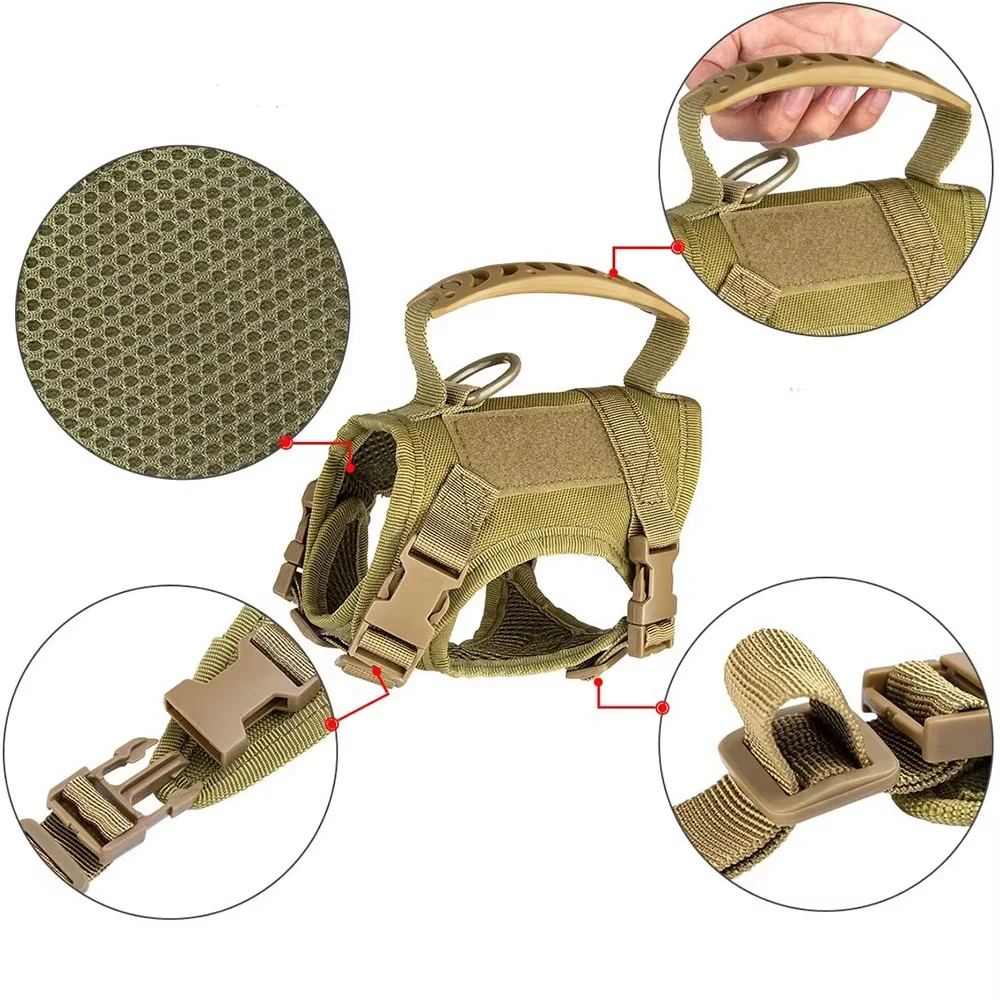 Outdoor tactical cat chest harness vest type lead rope anti-break adjustable walking cat leash Waterproof Cat Clothes Strap - view 6