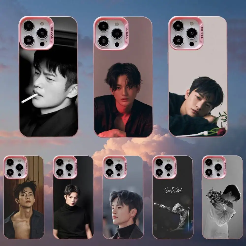 

Actor S-Seo In Guk Phone Case For iPhone 16,15,14,13,12,11,Mini,Pro,SE,MAX,plus,Pink Matte Silicone Cover