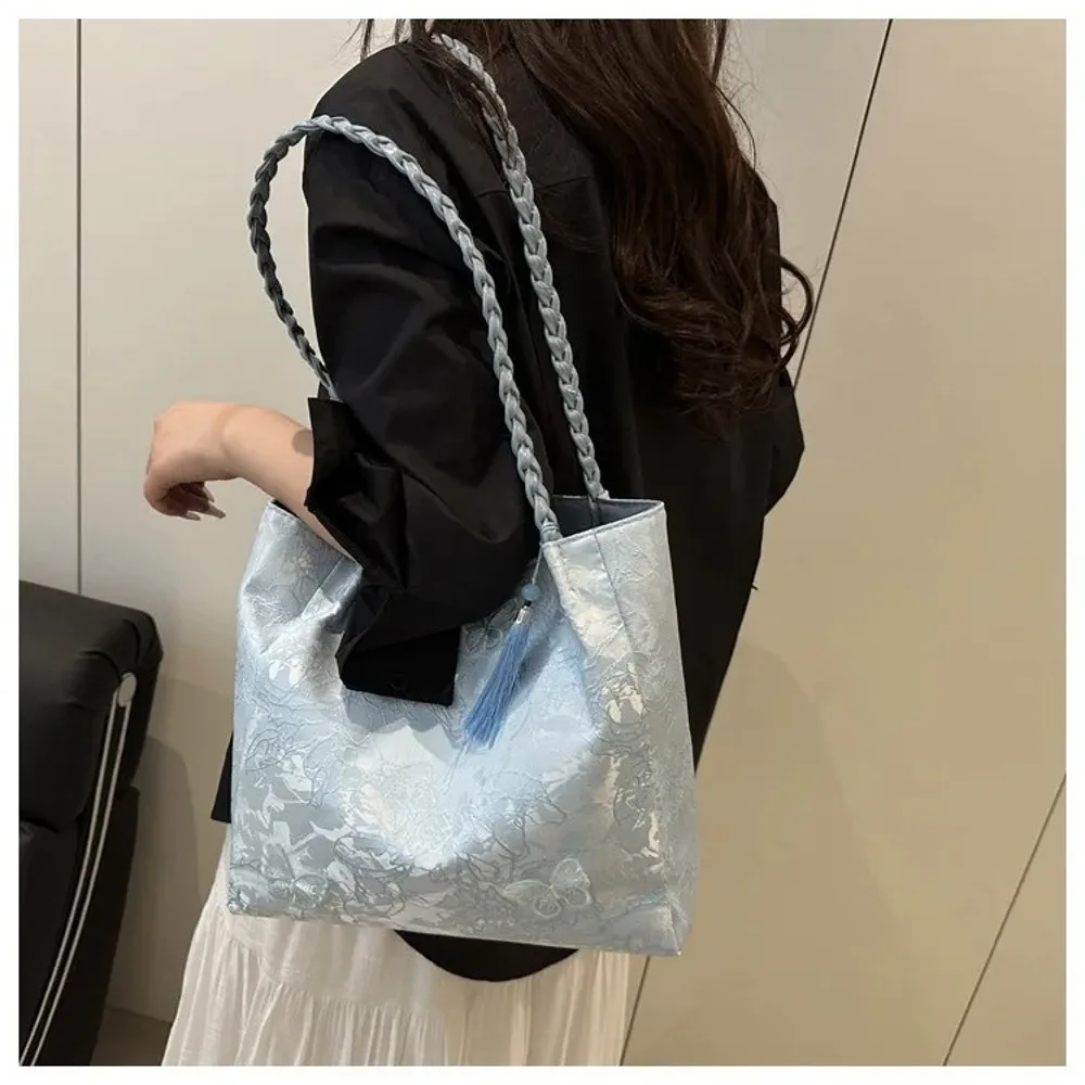 Neue Freizeittasche im chinesischen Stil mit Textur, vielseitige Handtasche mit antiken Hanfu-Elementen, große Kapazität, Arbeitstasche, Geschenk – Detail 19