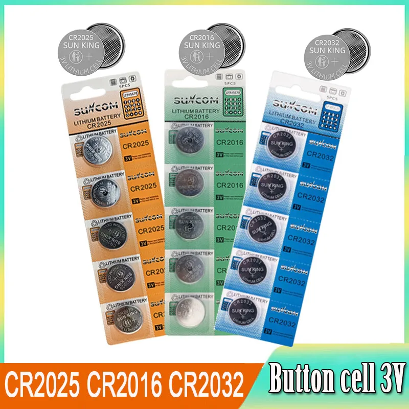 5-50PCS 3V  85/155/220mAh CR2025 CR2016 CR2032 Button Batteries  Lithium Cell Coin Watch Calculator Battery