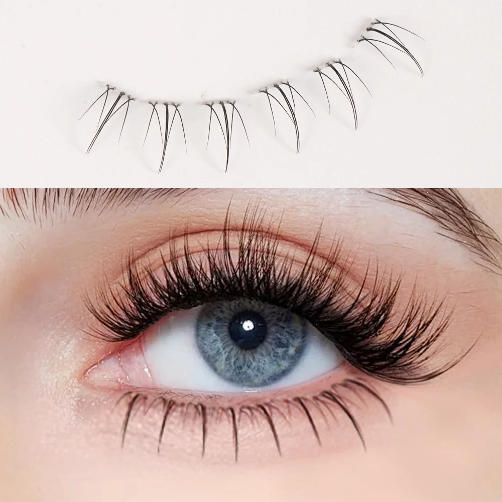 Iconsign macio natural preto inferior cílios iniciante amigável super fino banda cílios postiços usar confortável extensão de cílios