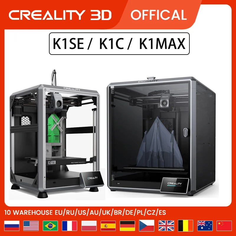 CREALITY 3D Printer K1SE/K1C/K1MAX Maximum printing speed 600mm/s 3D Printer Auto Leveling Dual-gear direct extruder