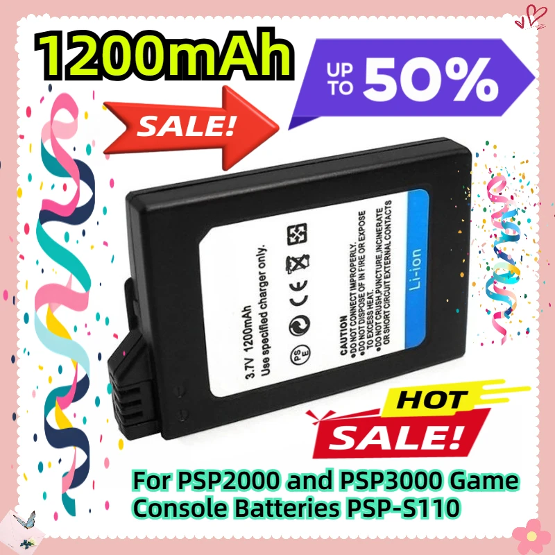 

3.7V 1200mAh For PSP2000 and PSP3000 Game Console Batteries PSP-S110