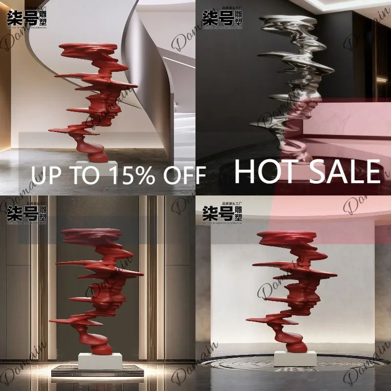 J81 Large Floor Standing Fiberglass Sculpture Abstract Art Figure Decoration Villa Entrance Hotel Club Soft Furnishing