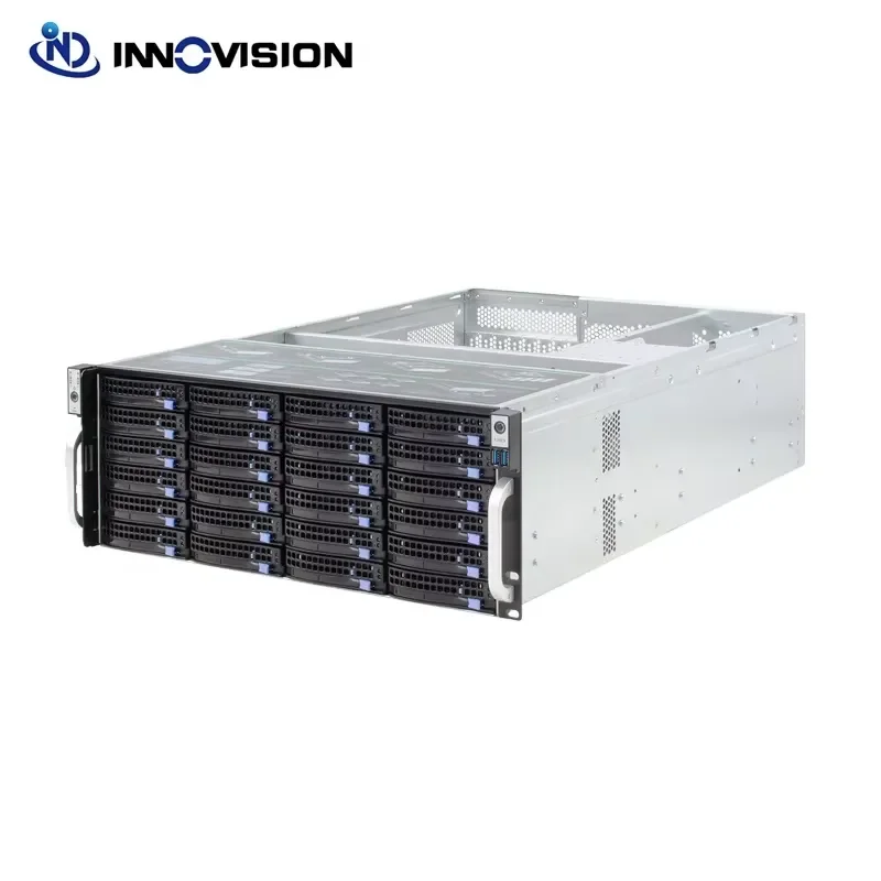 BOLRZO High Quality 4U 24 Hard Disk Hot Swap Bracket E12 G12 Backplane Optional L560mm L650mm Rack Server Chassis