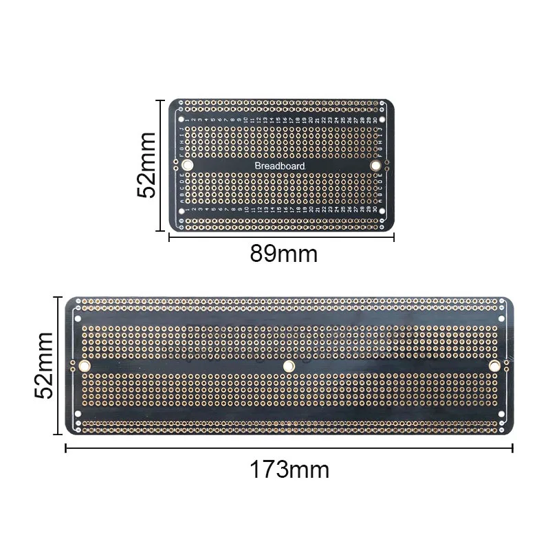 1/5/10/30/50Pcs Black Solder Mask Immersion Gold PCB Board 5 Continuous Holes Universal Prototype Breadboard 2.54mm Pitch DIY