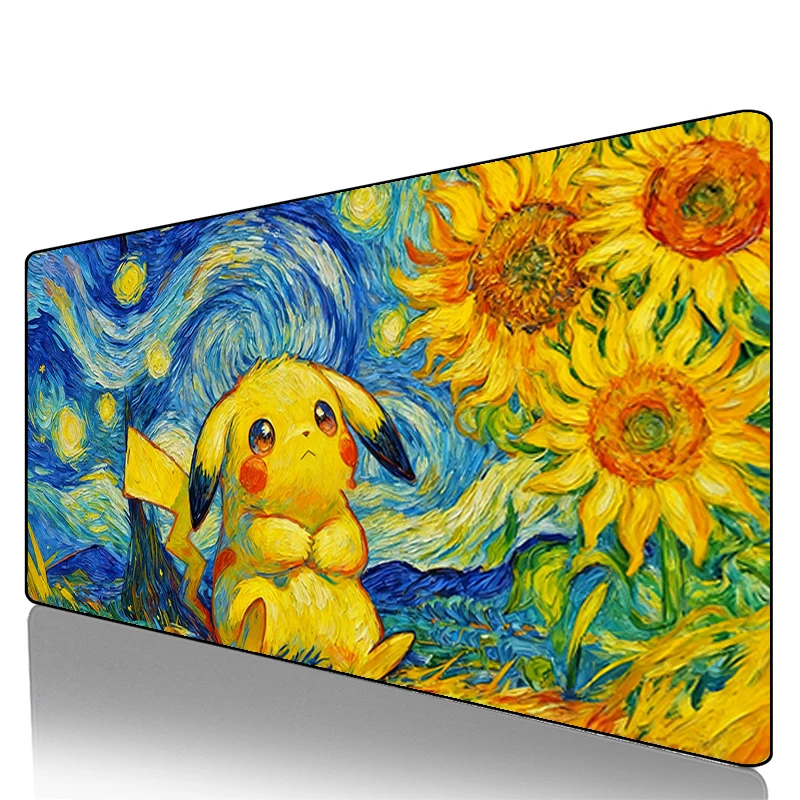 Mouse Pad Pokemon Pikachu Gengar Cool Gamer Gaming Accessories Speed Keyboard rug Rubber Lock Edge Desk Mat Laptop mousepad