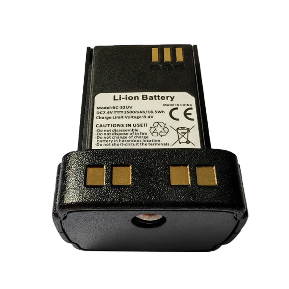 UV-32 Батарея для рации 2500 мАч BC-32UV Type-C Зарядная батарея BC-32UV для Baofeng UV32 Сменные батареи для двусторонней радиосвязи